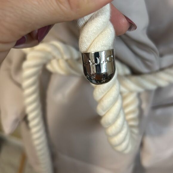 NWT A.L.C. Liam Faux Leather Rope Belt Puffer Coat Jacket in Fog $695 size M - Picture 9 of 16